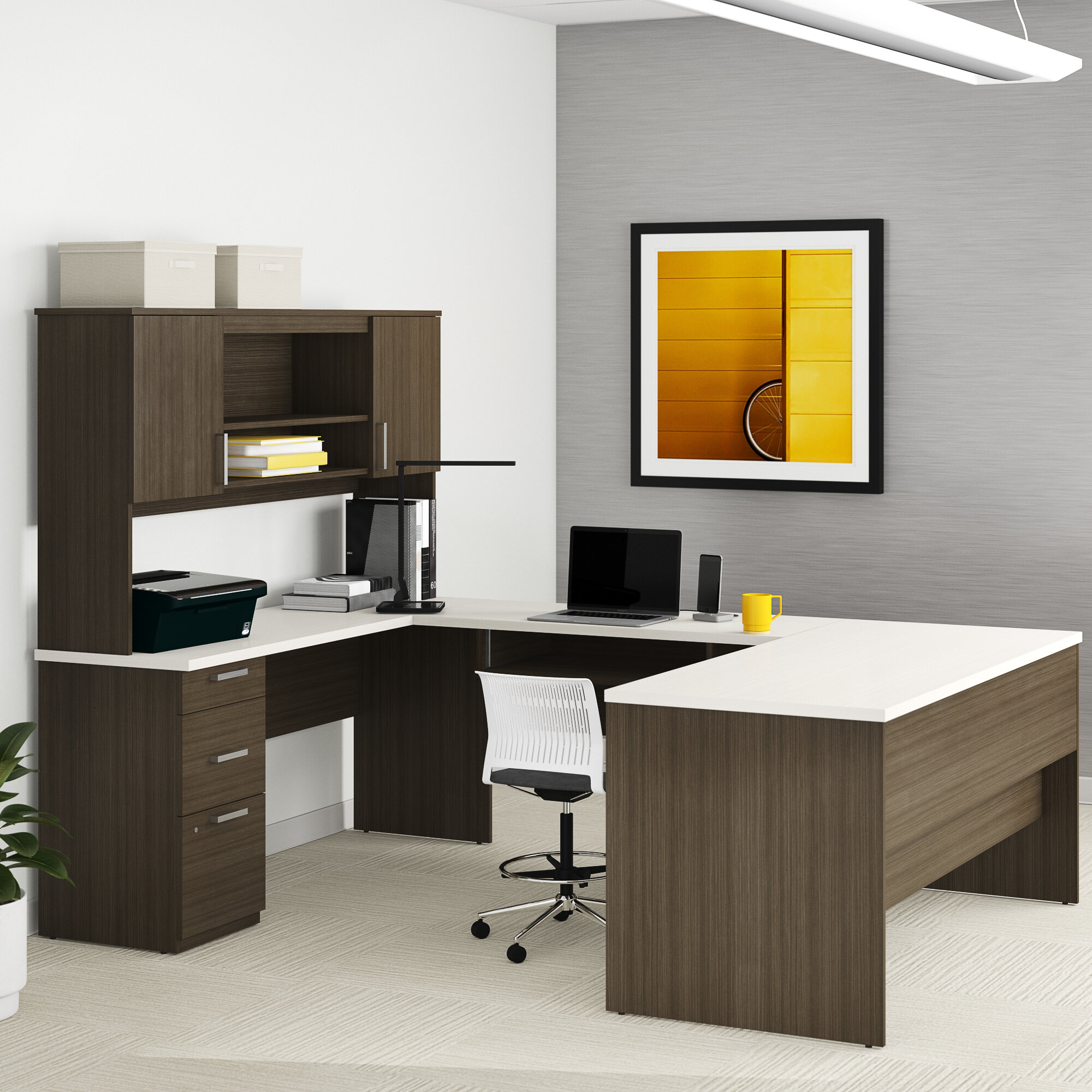 Upper Square Holman Reversible U Shape Executive Desk With Hutch