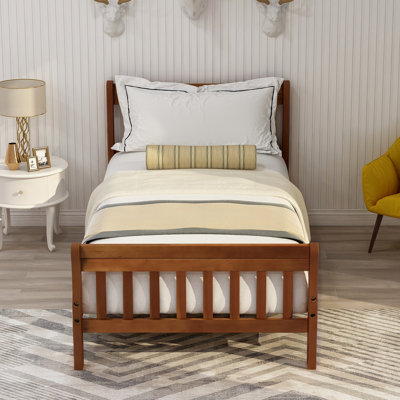 Twin Solid Wood Low Profile Platform Bed Dovecove Color: Oak