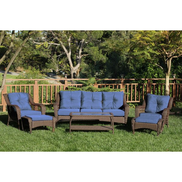 Herrin 6 Piece Rattan Sofa Set with Cushions by Darby Home Co