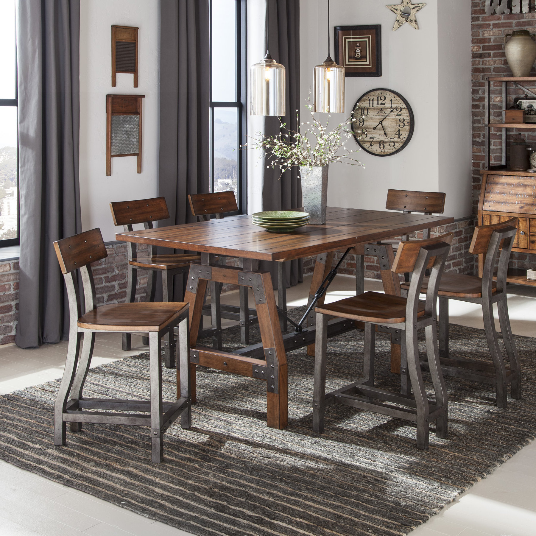 Williston Forge Hawkinge 7 Piece Counter Height Dining Set