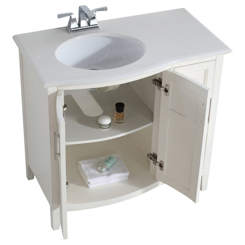 Simpli Home Winston 37" Single Rounded Front Bath Vanity Set & Reviews
