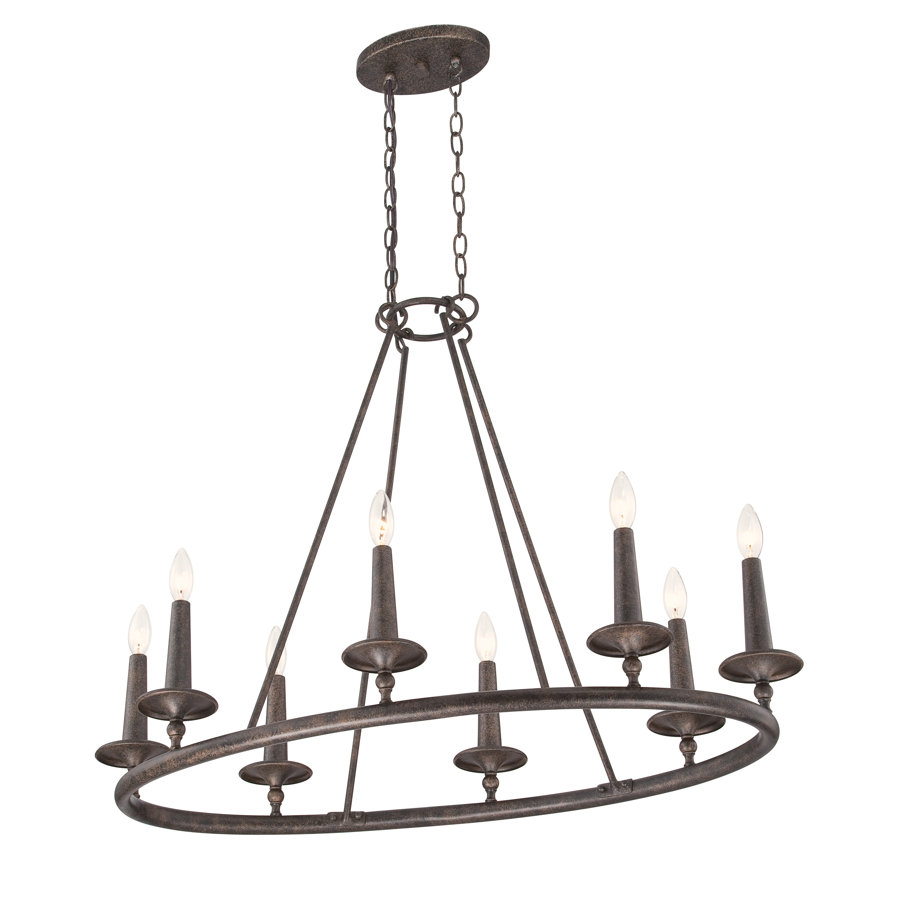 Bedford 8-Light Wagon Wheel Chandelier
