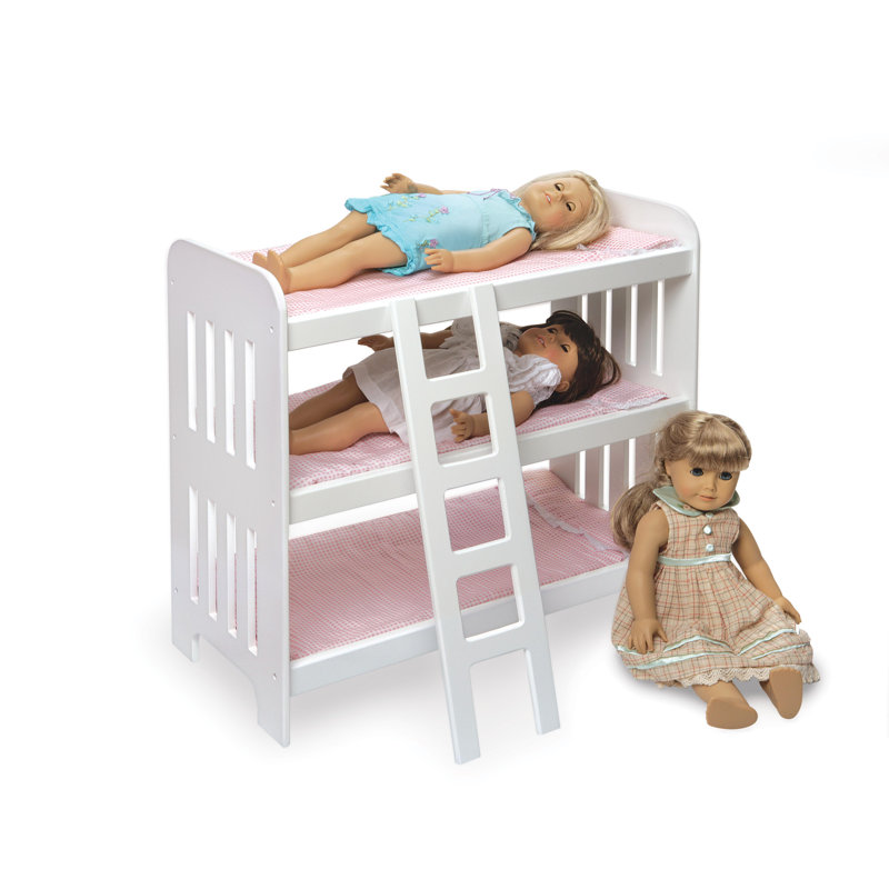 badger basket doll bunk beds with ladder and storage armoire
