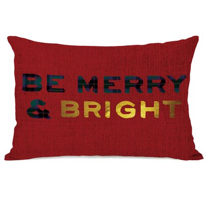 Be Merry and Bright Lumbar Pillow One Bella Casa Color: Red/Black/Gold