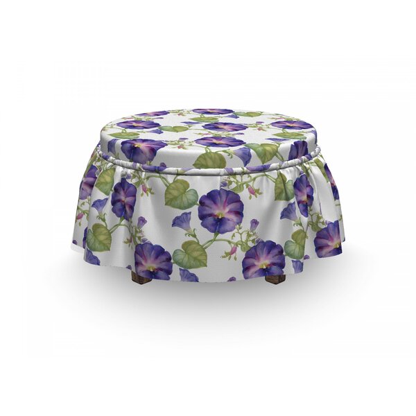 Purple Gramophone Orchids Ottoman Slipcover (Set Of 2) By East Urban Home