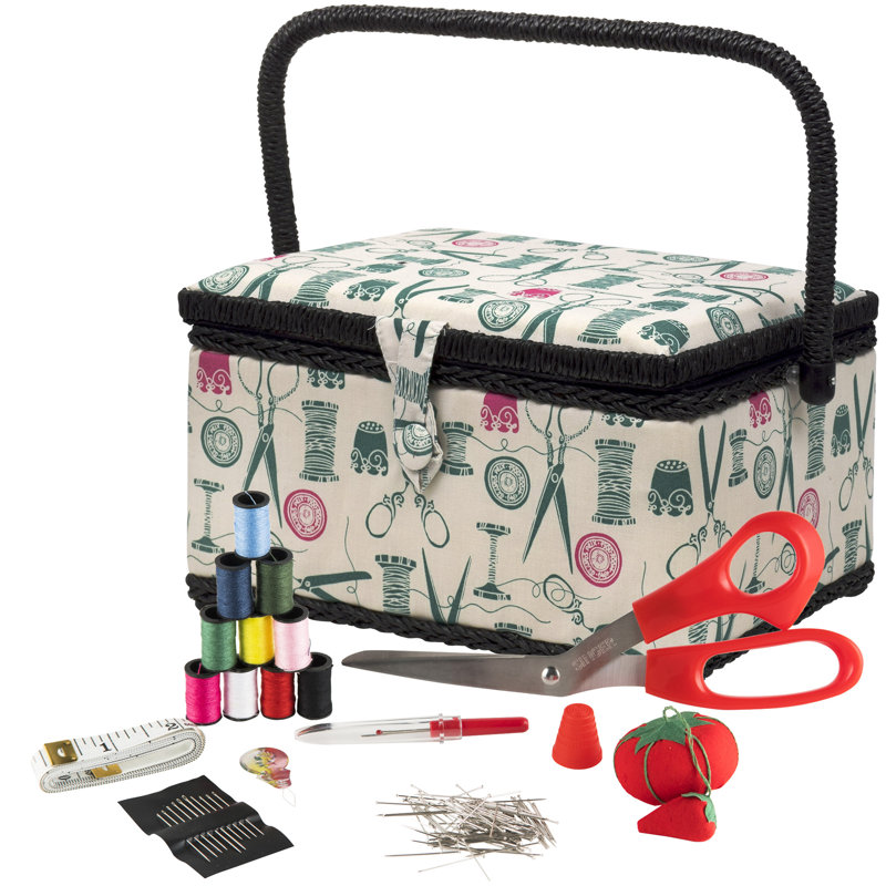 Singer Large Vintage Spools Sewing Basket Kit Reviews Wayfair