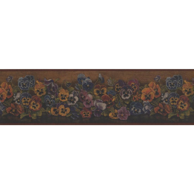 Charlton Home Gruberfloral Pansies 15 L X 6 75 W Wallpaper Border Wayfair