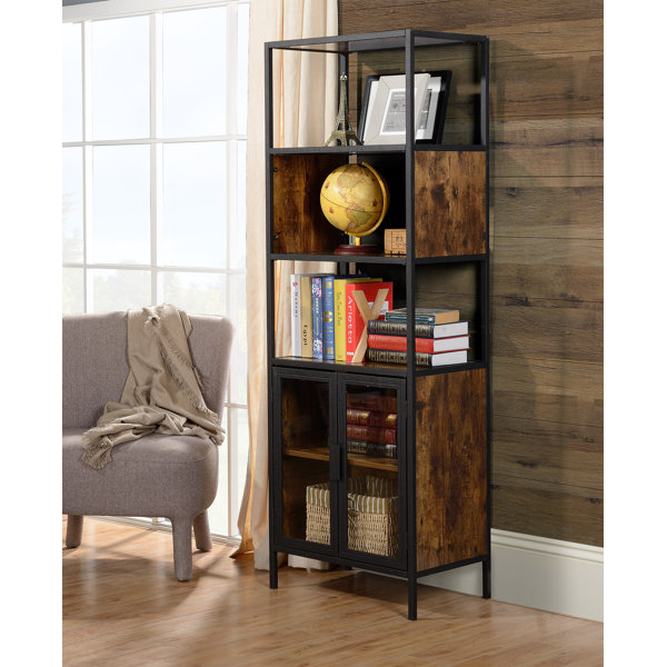 Nena Metal and Wood Display Stand with Glass Door by Ivy Bronx