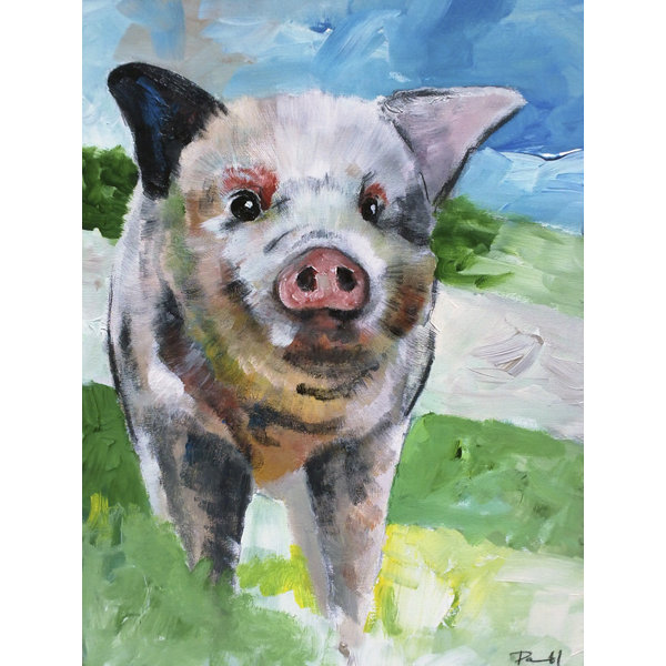 Buy Art For Less Pig By Sean Parnell Painting Print On Canvas