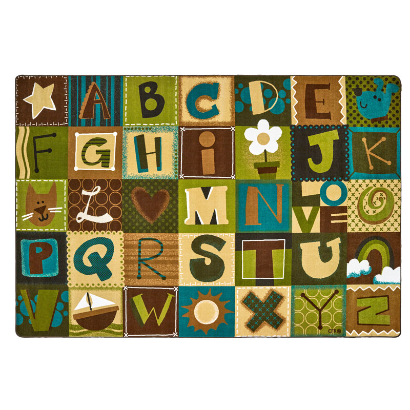 Carpets For Kids Toddler Alphabet Blocks Tufted Green Brown Blue Area Rug Reviews Wayfair