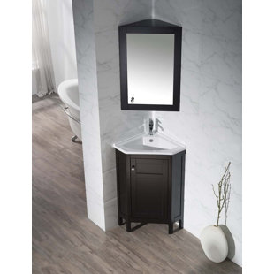 Small Corner Bathroom Vanity Wayfair Millard 24 25 Single Corner Bathroom Vanity Set With Mirror