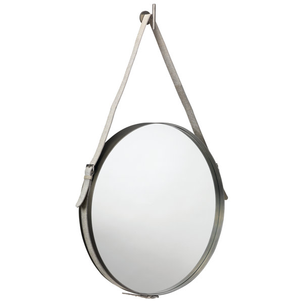 Jamie Young Company Large Round Mirror In Antique Silver Grey