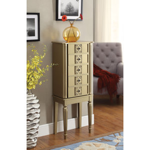 Tammy Free standing Jewelry Armoire with Mirror by A&J Homes Studio