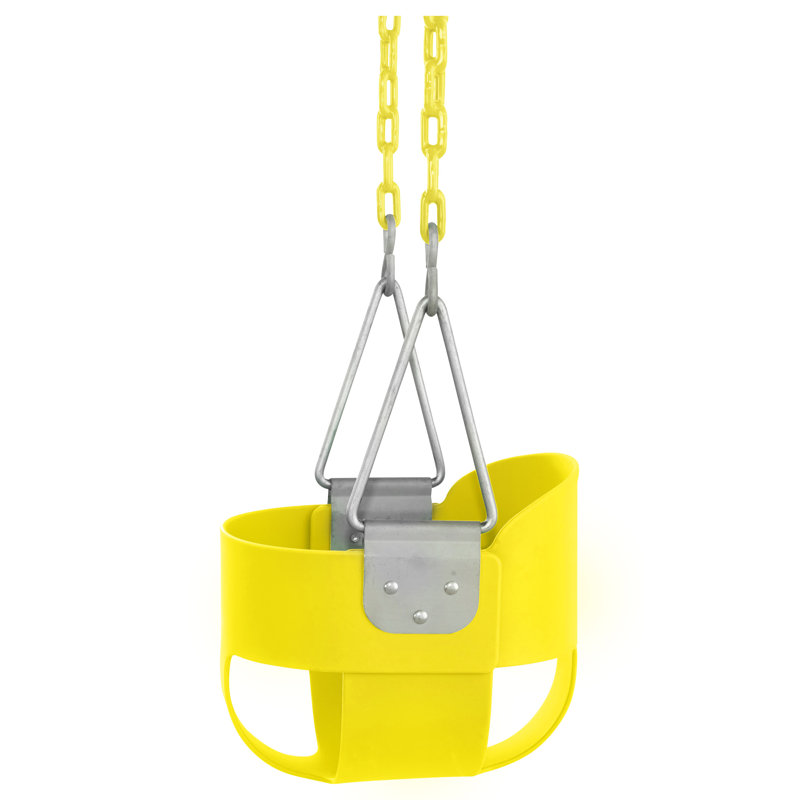 grey and yellow baby swing