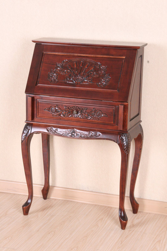 International Caravan Windsor Hand Carved Wood Secretary Desk & Reviews