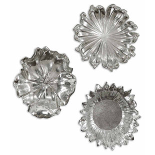 Modern Contemporary Metal Flower Wall Art Allmodern 3 Piece Metal Flower Wall Décor Set