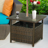 outdoor side table with umbrella stand