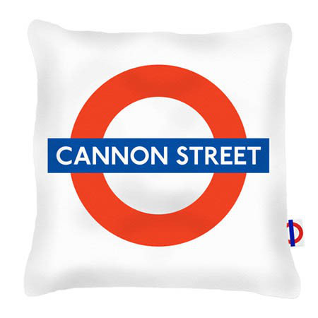 Gulf Breeze Cannon Street Tube Station Cushion with Filling London Transport