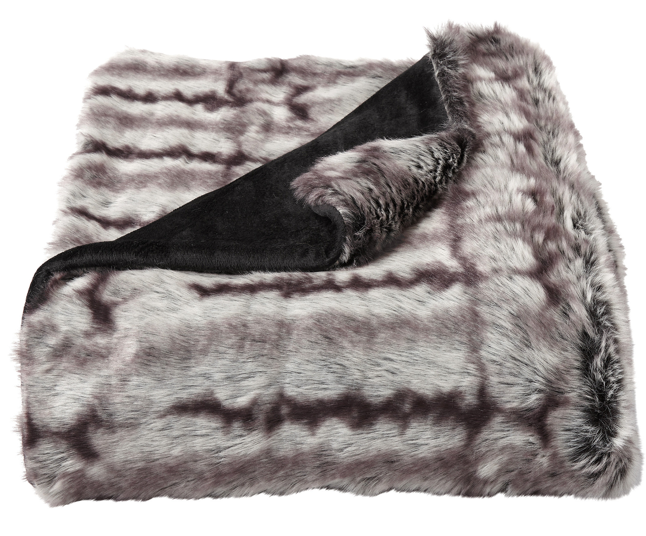 Millwood Pines Leavens Chinchilla Faux Fur Blanket Reviews Wayfair