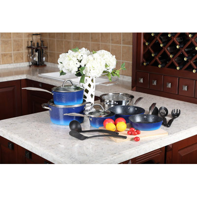 Kitchen Academy 15 Pieces Aluminum Non Stick Cookware Set Kitchen Academy