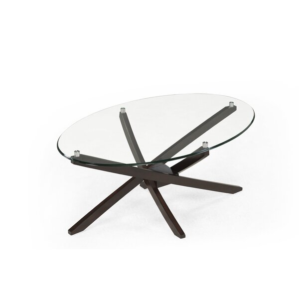 Xenia Solid Wood Cross Legs Coffee Table By Magnussen Furniture