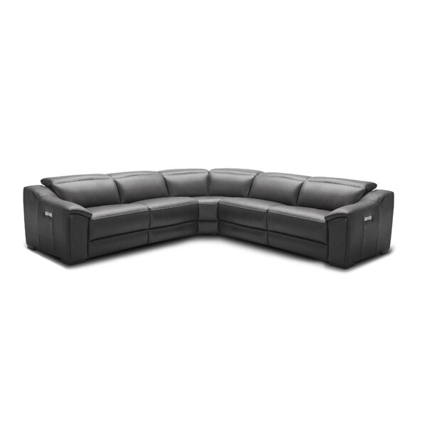 Ozzy Symmetrical Motion Leather Reclining Sectional By Orren Ellis