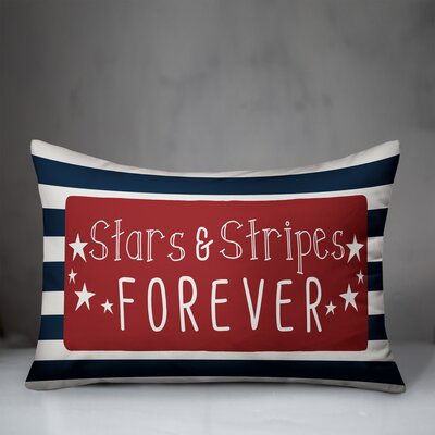 Yelton Stars and Stripes Forever Indoor/Outdoor Lumbar Pillow August Grove®