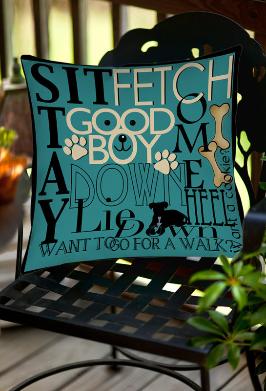 Manual Woodworkers & Weavers Dog Commands Indoor/Outdoor Throw Pillow