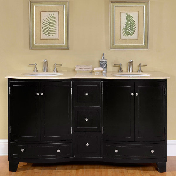 60 Double Sink Cabinet Bathroom Vanity Set by Darby Home Co