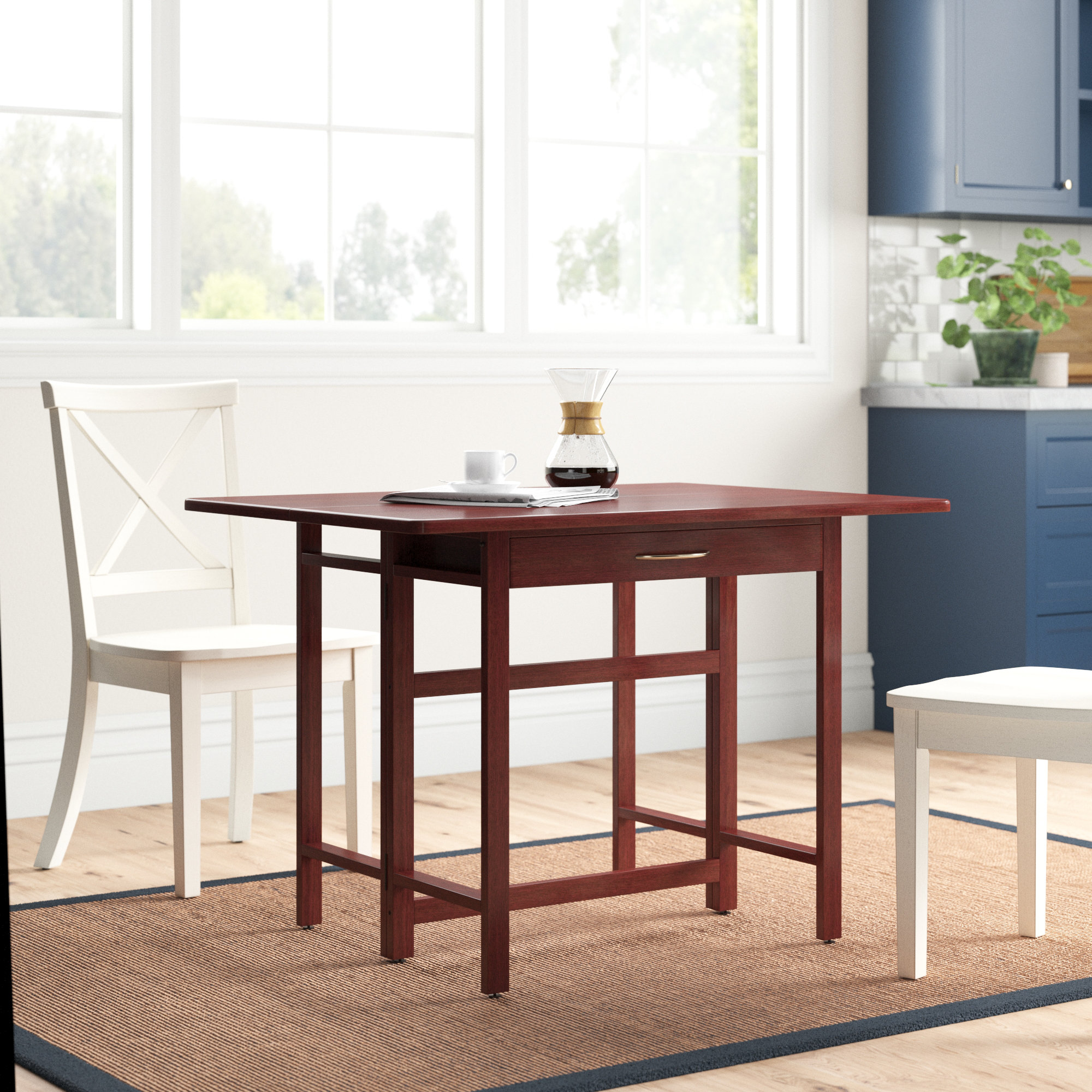 Three Posts Alaniz Drop Leaf Beech Solid Wood Dining Table Reviews Wayfair