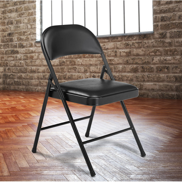 Commercialine Vinyl Padded Folding Chair (Set of 4) by National Public Seating