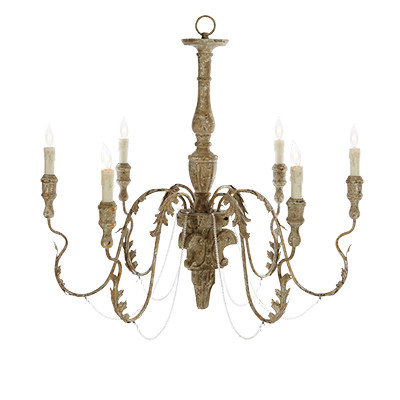 6-Light Candle-Style Chandelier. Steal this Look! Collected European Farmhouse Home Decor #FrenchCountry #Frenchchandelier #FrenchFarmhouse