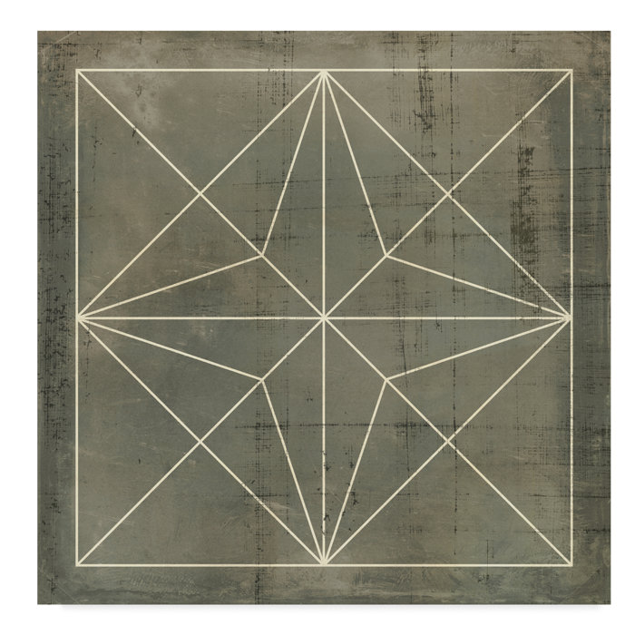 East Urban Home Geometric Blueprint I Acrylic Painting Print On