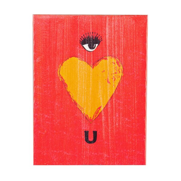Swoon Wall Panel Eye Heart U Textual Art Plaque by Holly & Martin