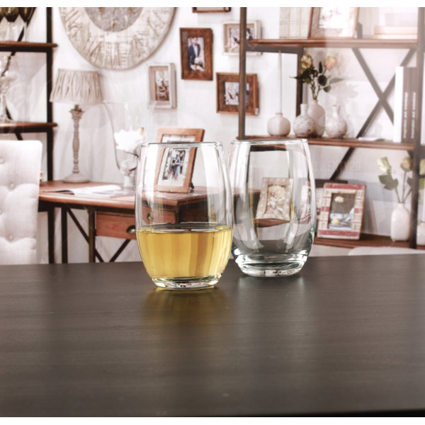 Kahl Glass 15 oz. Stemless Wine Glass (Set of 10) by Charlton Home