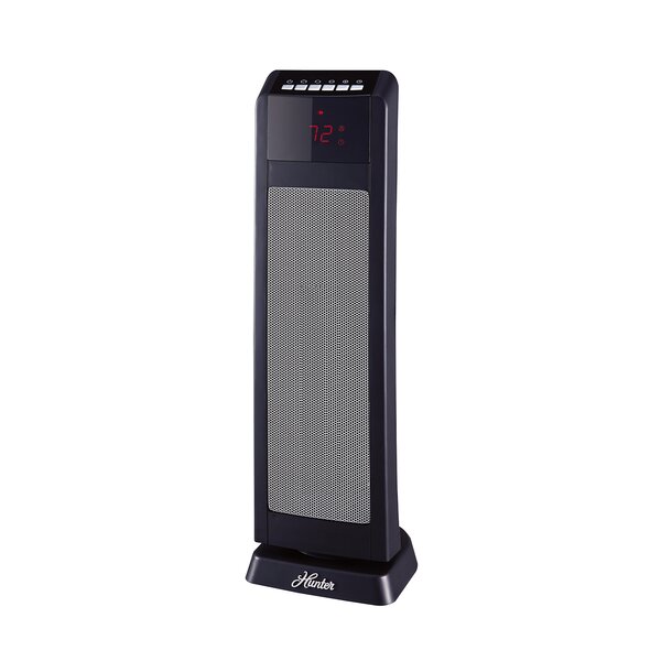 Digital 1,500 Watt Electric Fan Tower Heater With Remote Control By Hunter Home Comfort