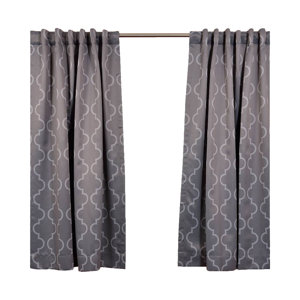 Grouse Geometric Blackout Thermal Rod Pocket Single Curtain Panel