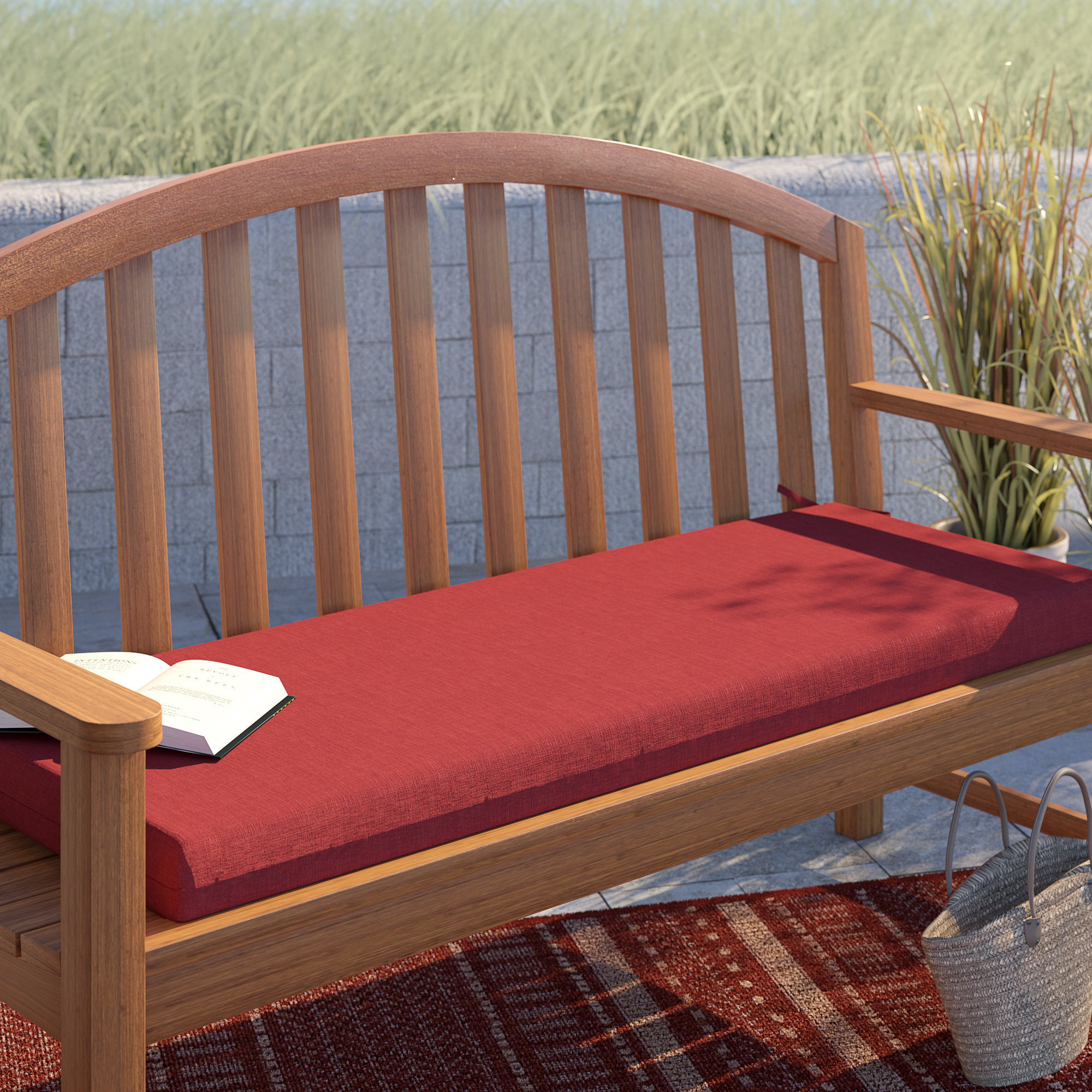 Longs Tides Texture Outdoor Bench Cushion Reviews Wayfair Ca Longs Tides Texture Outdoor Bench