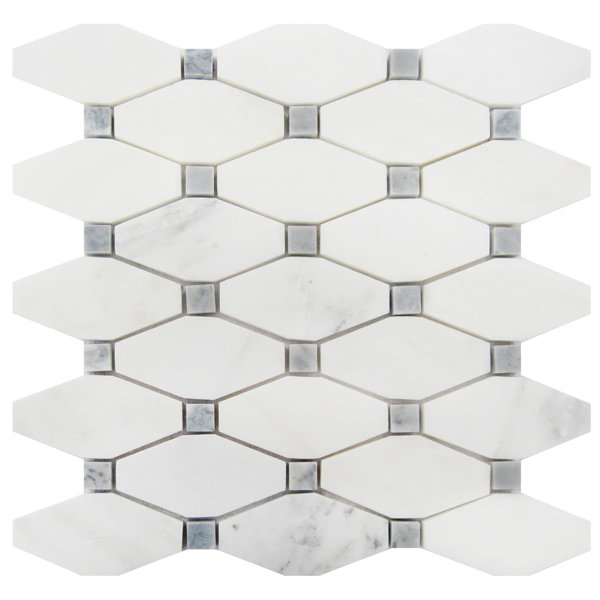 2 x 4 Marble Mosaic Tile in Oriental White/Gray by Luxsurface