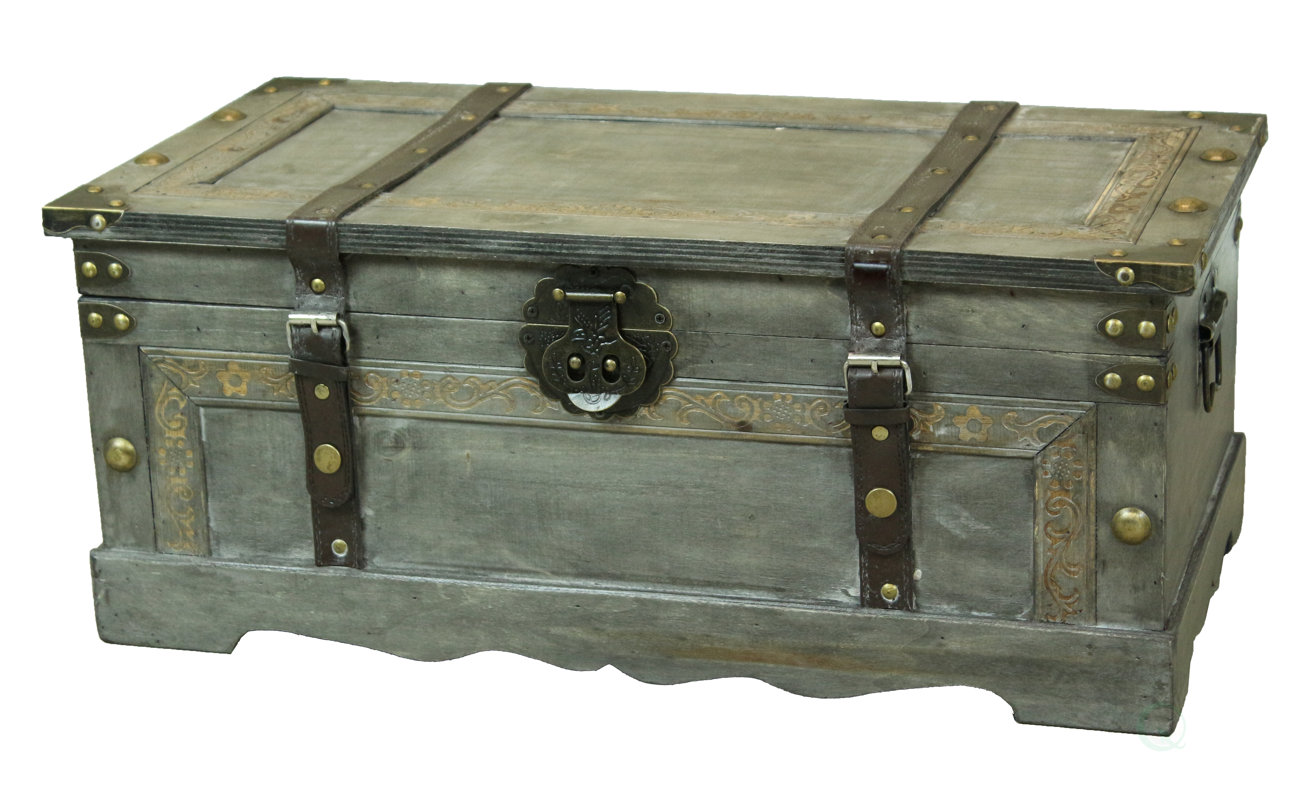 Williston Lorenza Rustic Large Wooden Storage Trunk Wayfair.ca
