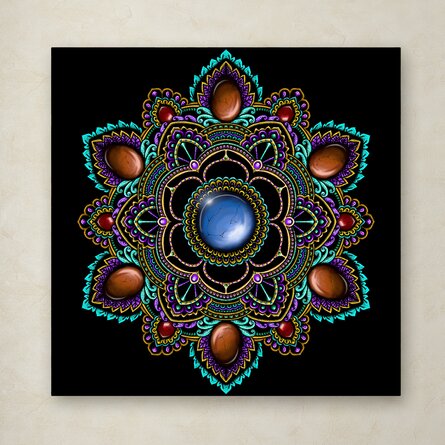 Delyth Angharad Gemstone Mandala by Delyth Angharad - Graphic Art on Canvas