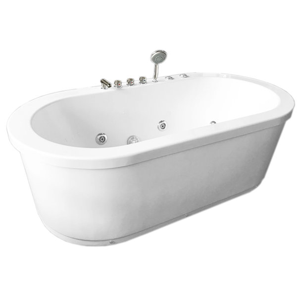 Rio Double Pump 16 Nozzle Hot Hydrotherapy 73 x 37.5 Freestanding Whirlpool Bathtub by Simba USA Inc