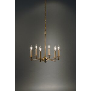 Sockets Straight Arms 6-Light Candle-Style Chandelier