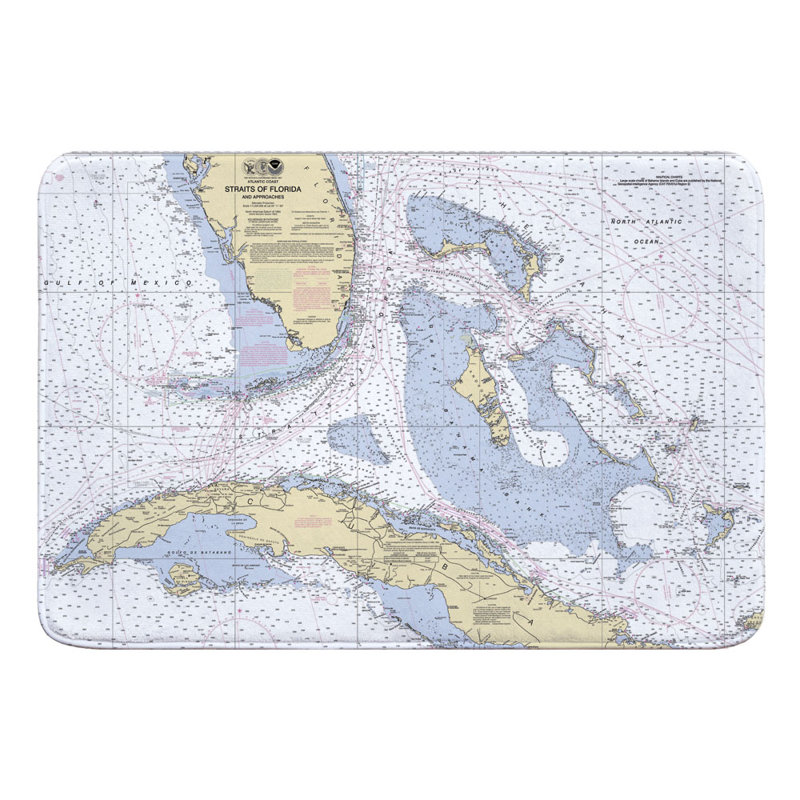 Breakwater Bay Hettinger Straits Of Florida Nautical Chart Memory Hettinger Straits Of Florida Nautical Chart Memory Foam Bath Rug