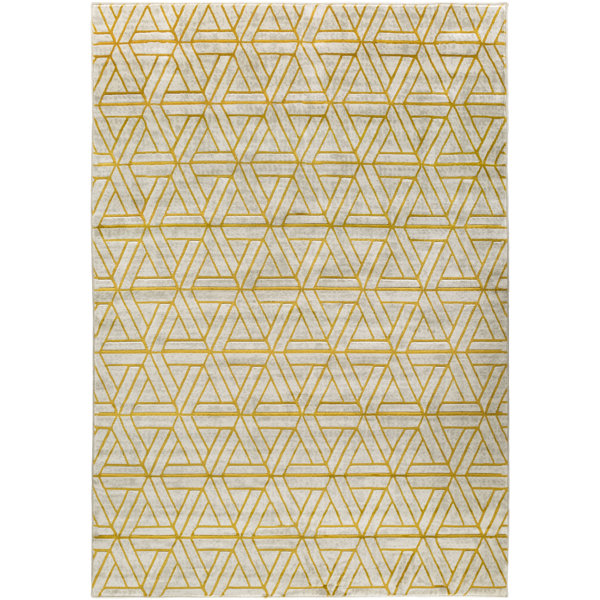 Ginsberg Light Gray/Gold Area Rug by Langley Street