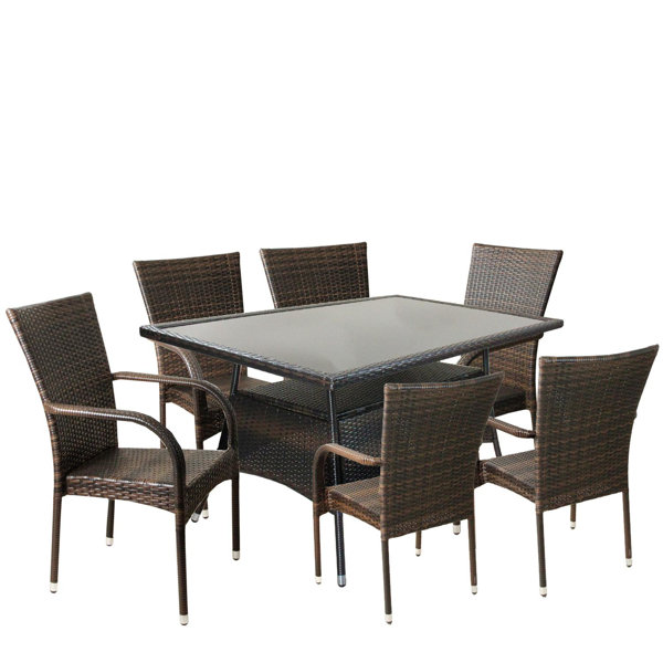 Looking for Kidd 7 Piece Outdoor Patio Dining Set By Rosecliff Heights Discount