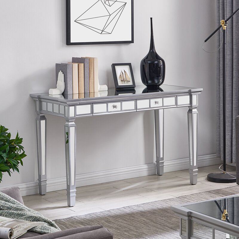 House Of Hampton Blalock Mirrored Desk Wayfair