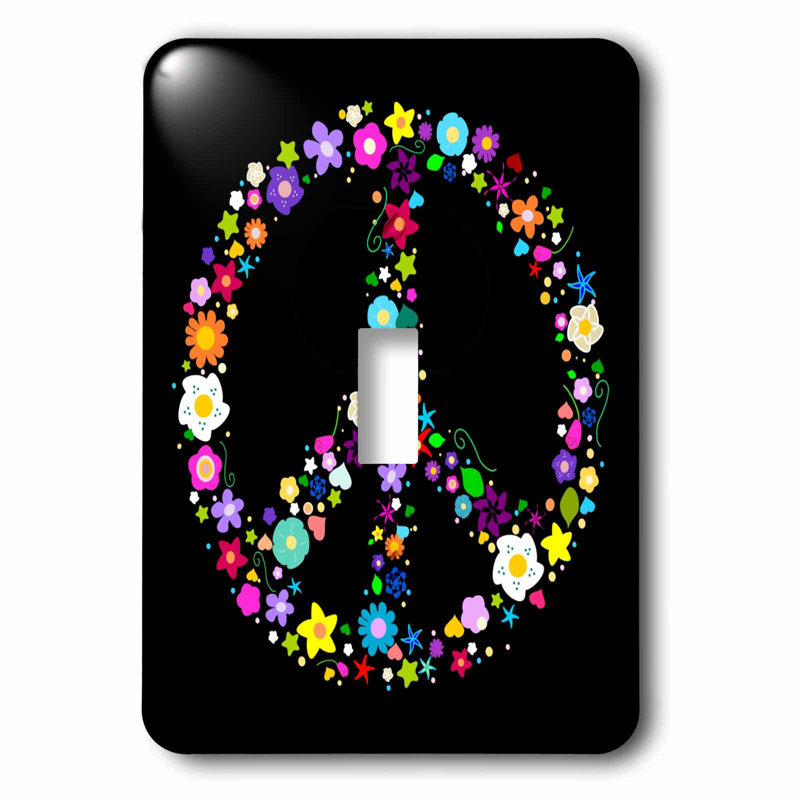 3drose Floral Peace Symbol 1 Gang Toggle Light Switch Wall Plate Wayfair
