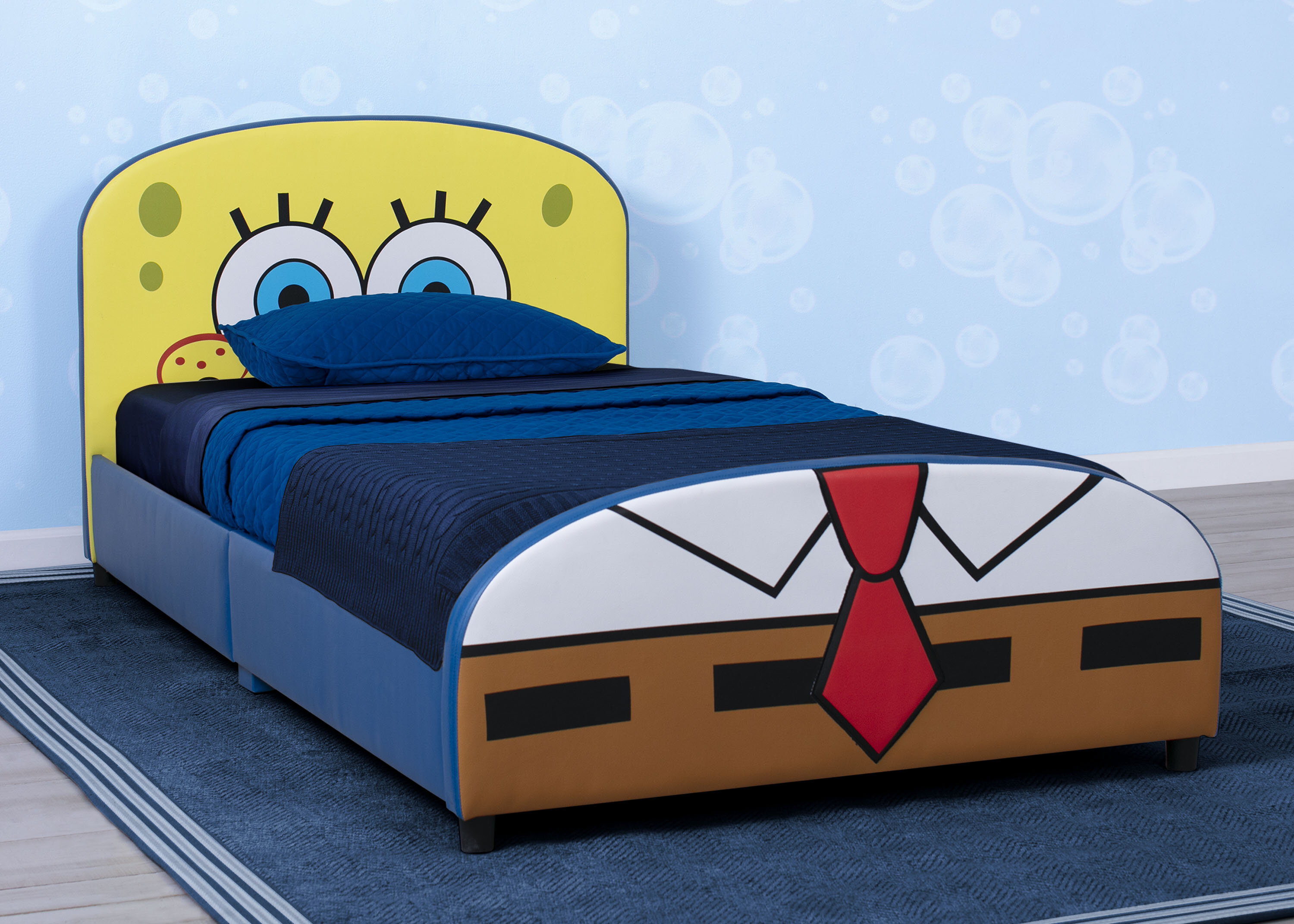 Delta Children Spongebob Squarepants Upholstered Twin Panel Bed