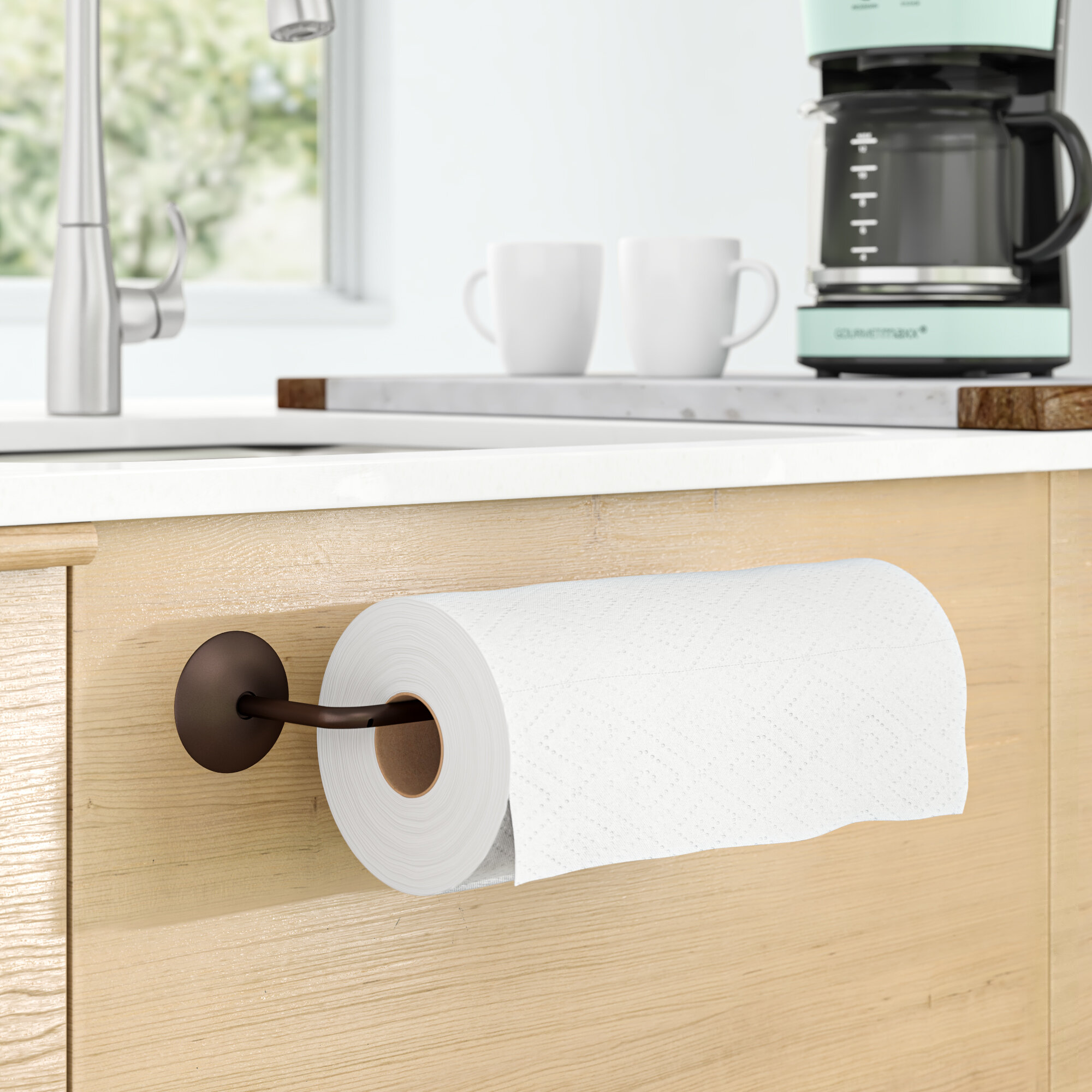 Dotted Line Demi Wall Under Cabinet Mounted Paper Towel Holder